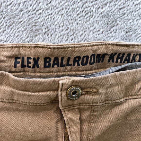 Duluth Mens Pants Size 40x30 Slim Fit Flex Ballroom Khaki Straight Casual Tan - Picture 9 of 16